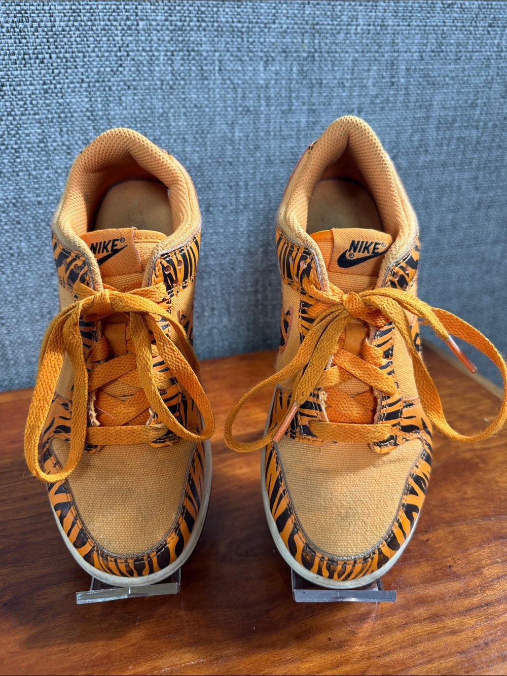 Nike Kids Orange Tiger-Print Sneakers Size Youth 2.5